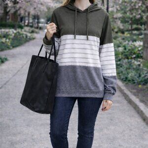 SHEIN Color Block Hoodie